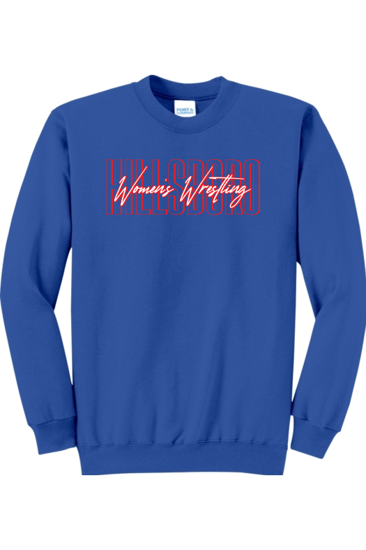 Hillsboro HS Wrestling Port & Company - Core Fleece Crewneck Sweatshirt. PC78