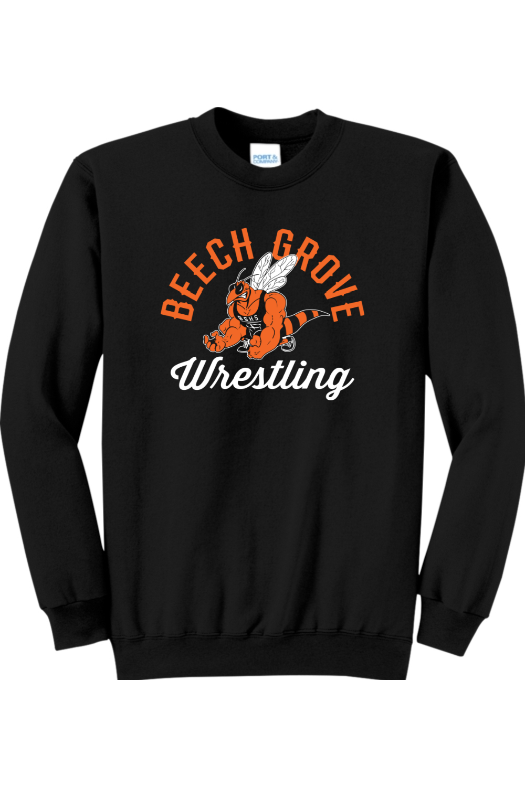 Beech Grove Wrestling Port & Company - Core Fleece Crewneck Sweatshirt. PC78