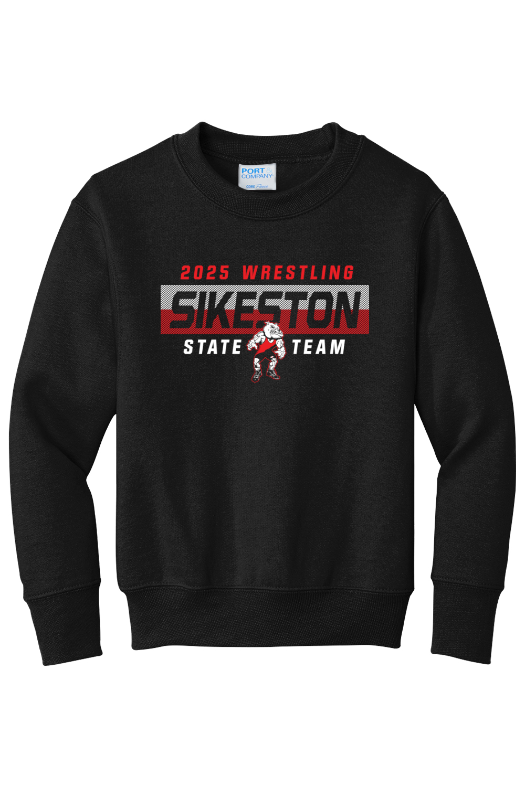 Sikeston High School - 2025 MO STATE SHIRTS Port & Company - Youth Core Fleece Crewneck Sweatshirt. PC90Y