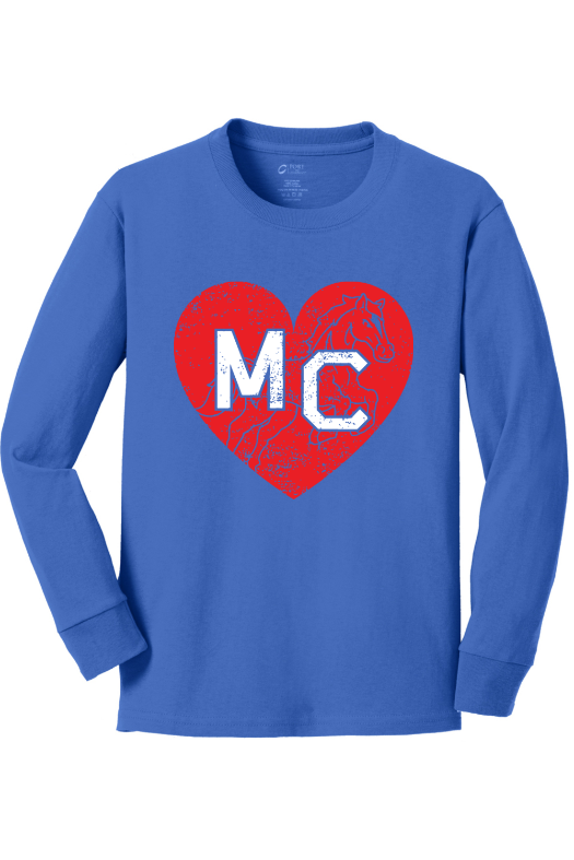 Mill Creek Elementary Port & Company Youth Long Sleeve Core Cotton Tee. PC54YLS