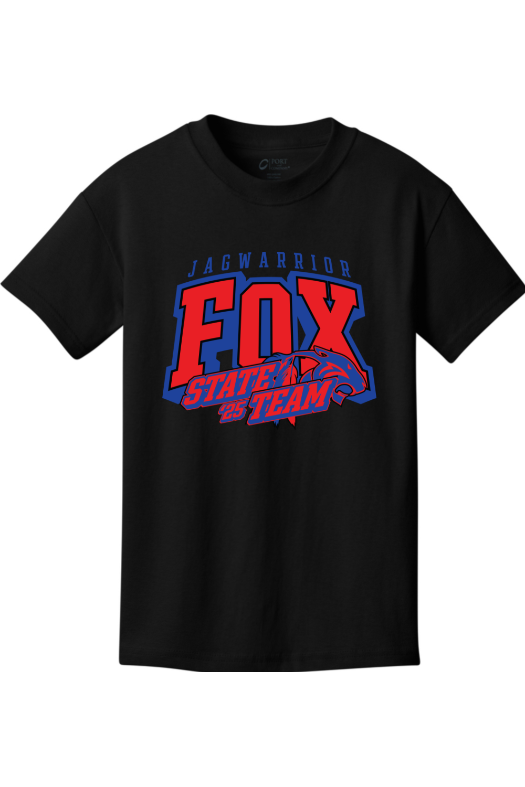 JagWarrior Fox Wrestling Port & Company - Youth Core Cotton Tee. PC54Y