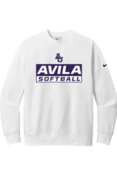 Avila Softball Nike Club Fleece Sleeve Swoosh Crew NKFD9863