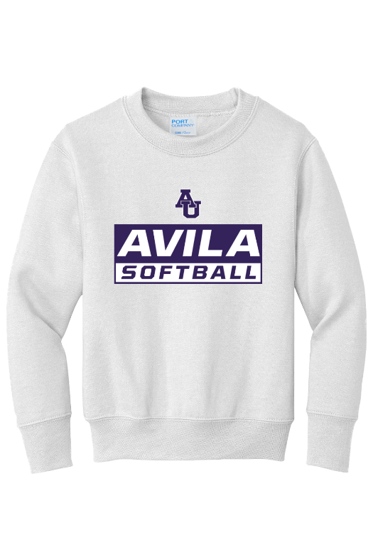 Avila Softball Port & Company - Youth Core Fleece Crewneck Sweatshirt. PC90Y