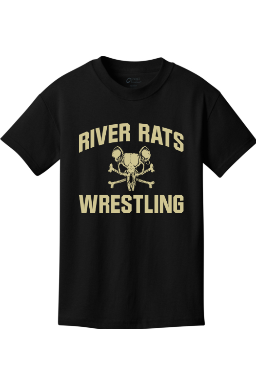 River Rats Wrestling Port & Company - Youth Core Cotton Tee. PC54Y