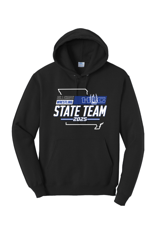 Hillsboro Wrestling Club - State Gear 2025 Port & Company - Core Fleece Pullover Hooded Sweatshirt. PC78H
