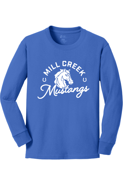 Mill Creek Elementary Port & Company Youth Long Sleeve Core Cotton Tee. PC54YLS