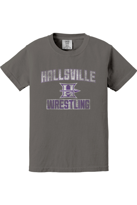 Hallsville Wrestling Comfort Colors Garment-Dyed Youth Heavyweight T-Shirt