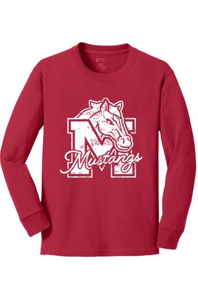 Mill Creek Elementary Port & Company Youth Long Sleeve Core Cotton Tee. PC54YLS