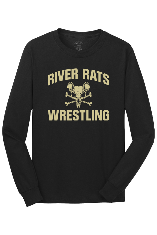 River Rats Wrestling Port & Company - Long Sleeve Core Cotton Tee. PC54LS