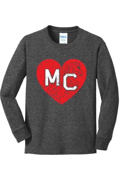 Mill Creek Elementary Port & Company Youth Long Sleeve Core Cotton Tee. PC54YLS