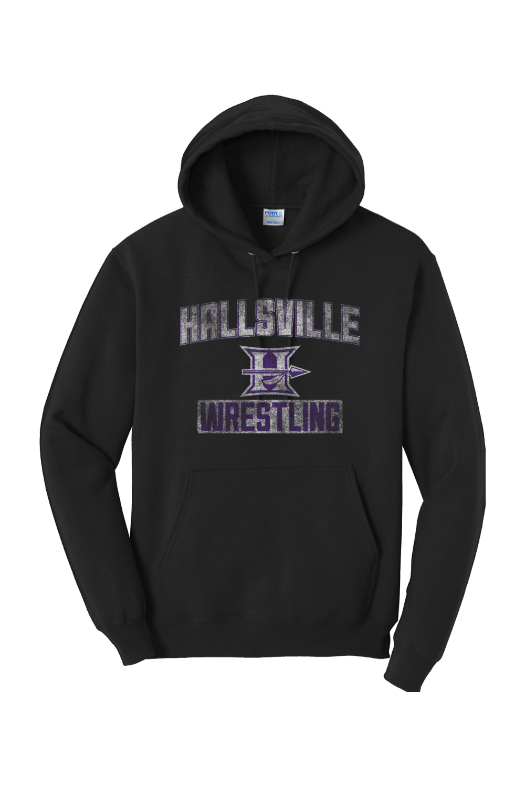 Hallsville Wrestling Port & Company - Core Fleece Pullover Hooded Sweatshirt. PC78H