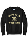 River Rats Wrestling Port & Company - Youth Core Fleece Crewneck Sweatshirt. PC90Y