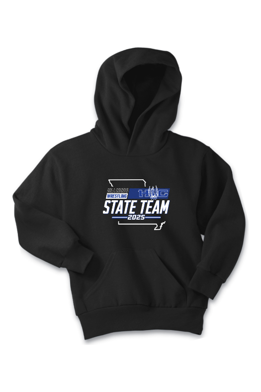 Hillsboro Wrestling Club - State Gear 2025 Port & Company - Youth Core Fleece Pullover Hooded Sweatshirt. PC90YH