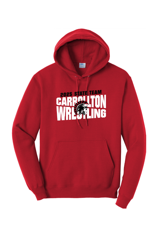 Carrollton Youth Wrestling - MO KIDS STATE Port & Company - Core Fleece Pullover Hooded Sweatshirt. PC78H