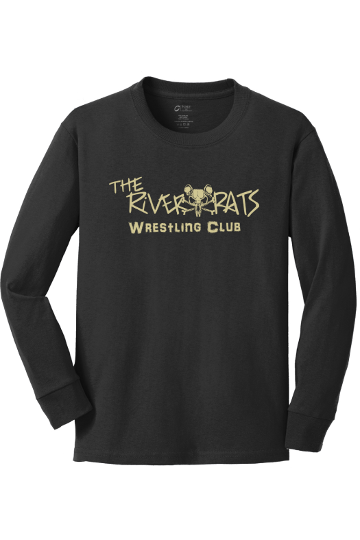 River Rats Wrestling Port & Company Youth Long Sleeve Core Cotton Tee. PC54YLS