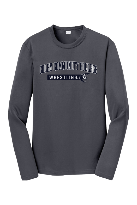Colby Community College Wrestling Sport-Tek Youth Long Sleeve PosiCharge Competitor Tee. YST350LS