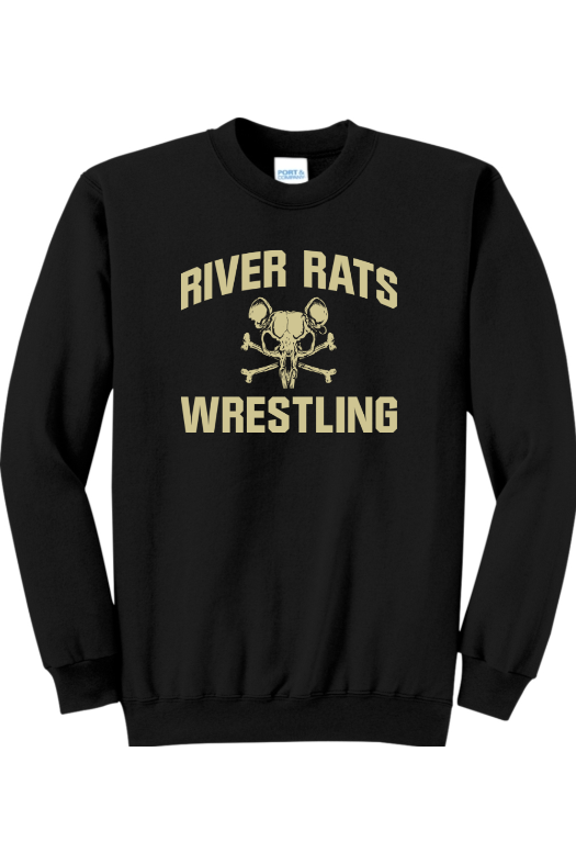 River Rats Wrestling Port & Company - Core Fleece Crewneck Sweatshirt. PC78