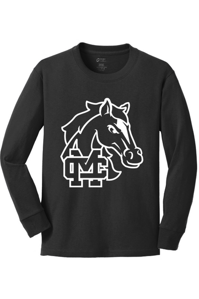 Mill Creek Elementary Port & Company Youth Long Sleeve Core Cotton Tee. PC54YLS