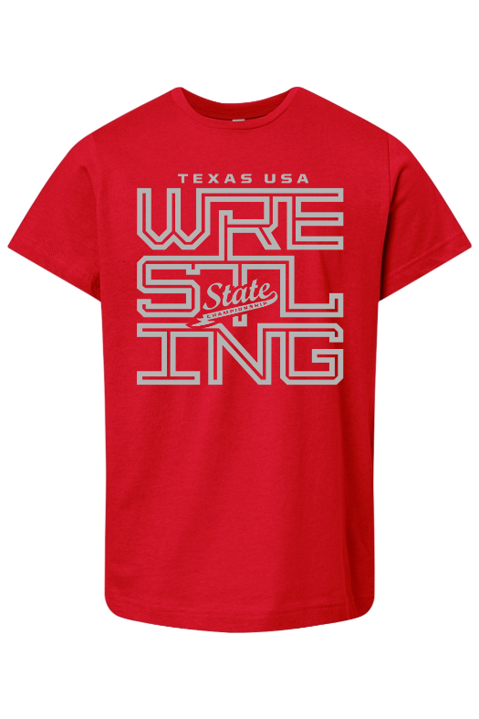 Texas USA State Wrestling Tournament 2025 LAT Youth Fine Jersey Tee - 6101