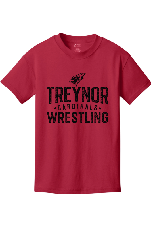 Treynor Wrestling Port & Company - Youth Core Cotton Tee. PC54Y