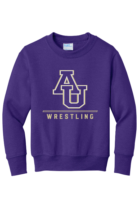 Avila Men's Wrestling Port & Company - Youth Core Fleece Crewneck Sweatshirt. PC90Y