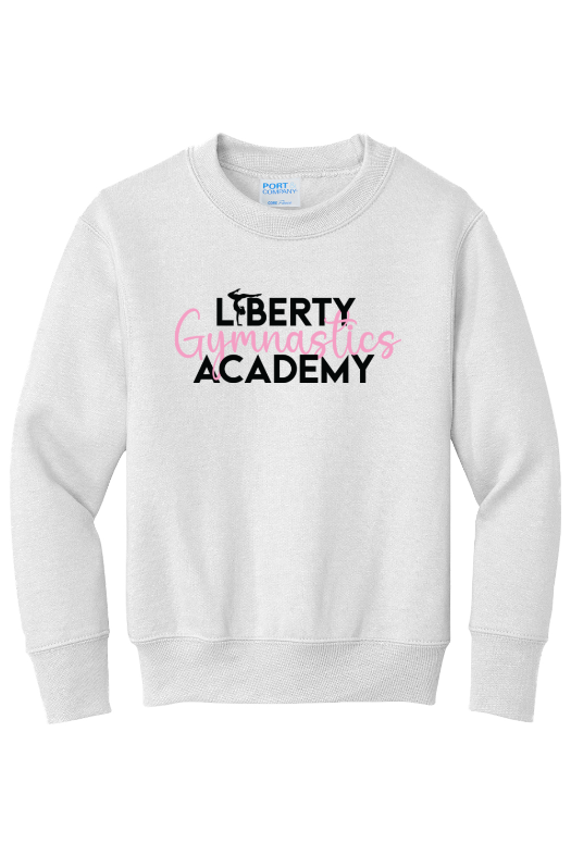 Liberty Gymnastic Academy Port & Company - Youth Core Fleece Crewneck Sweatshirt. PC90Y