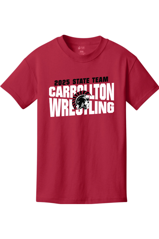Carrollton Youth Wrestling - MO KIDS STATE Port & Company - Youth Core Cotton Tee. PC54Y