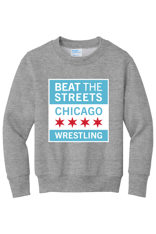 Beat the Streets - Chicago Port & Company - Youth Core Fleece Crewneck Sweatshirt. PC90Y