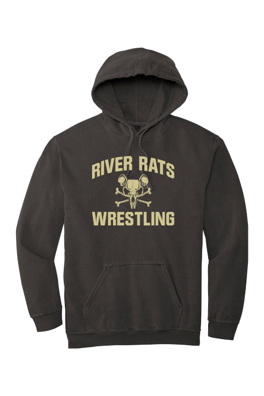 River Rats Wrestling Comfort Colors Garment-Dyed Hooded Sweatshirt
