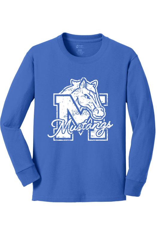 Mill Creek Elementary Port & Company Youth Long Sleeve Core Cotton Tee. PC54YLS
