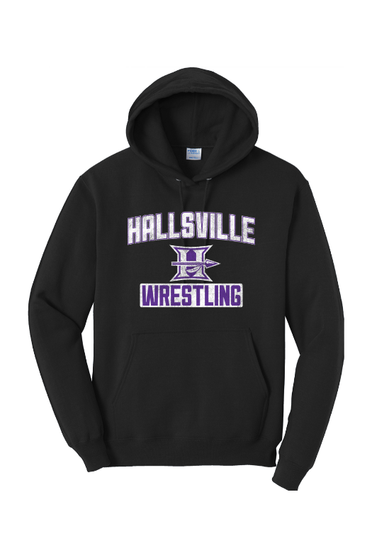 Hallsville Wrestling Port & Company - Core Fleece Pullover Hooded Sweatshirt. PC78H