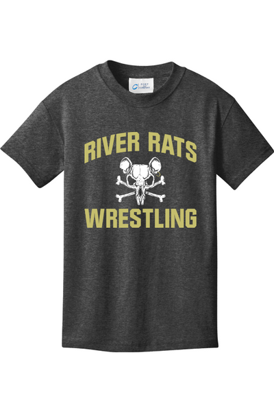 River Rats Wrestling Port & Company - Youth Core Cotton Tee. PC54Y