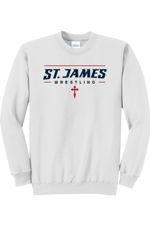 St. James Wrestling 2 Port & Company - Core Fleece Crewneck Sweatshirt. PC78