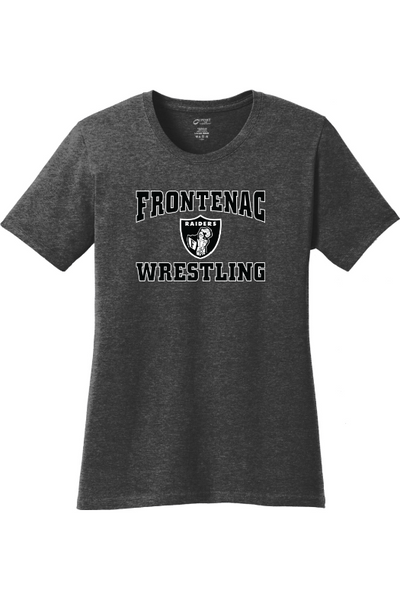 Frontenac HS Wrestling Port & Company Women&#39;s Core Cotton Tee. LPC54