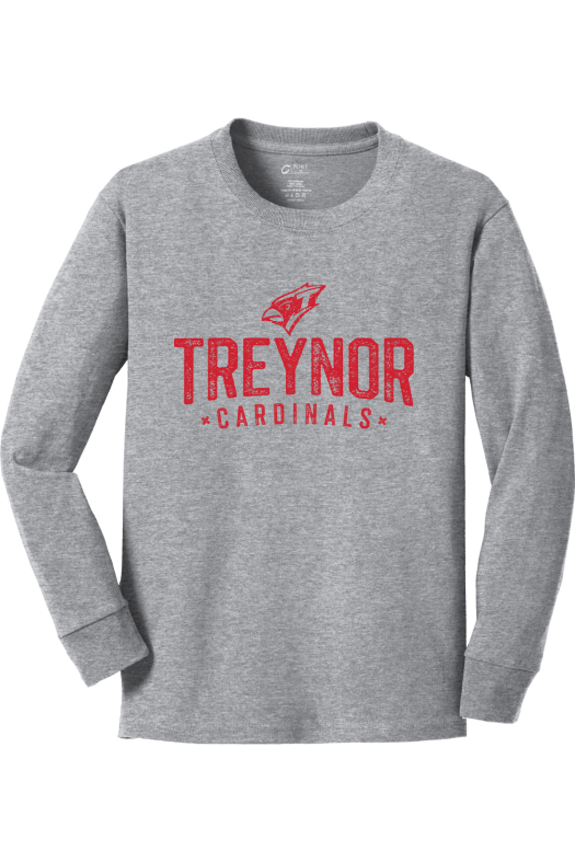 Treynor Wrestling Port & Company Youth Long Sleeve Core Cotton Tee. PC54YLS