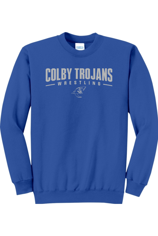 Colby Community College Wrestling Port & Company - Core Fleece Crewneck Sweatshirt. PC78