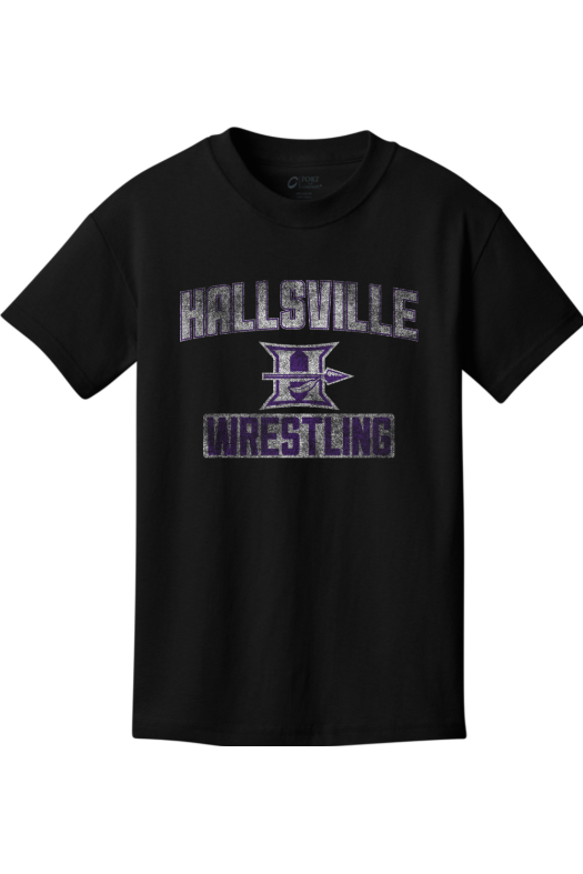 Hallsville Wrestling Port & Company - Youth Core Cotton Tee. PC54Y