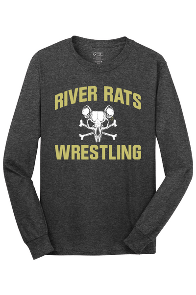 River Rats Wrestling Port & Company - Long Sleeve Core Cotton Tee. PC54LS