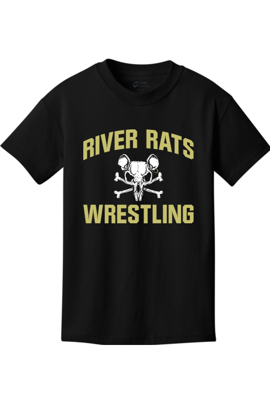 River Rats Wrestling Port & Company - Youth Core Cotton Tee. PC54Y