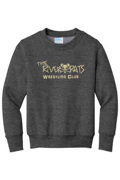 River Rats Wrestling Port & Company - Youth Core Fleece Crewneck Sweatshirt. PC90Y