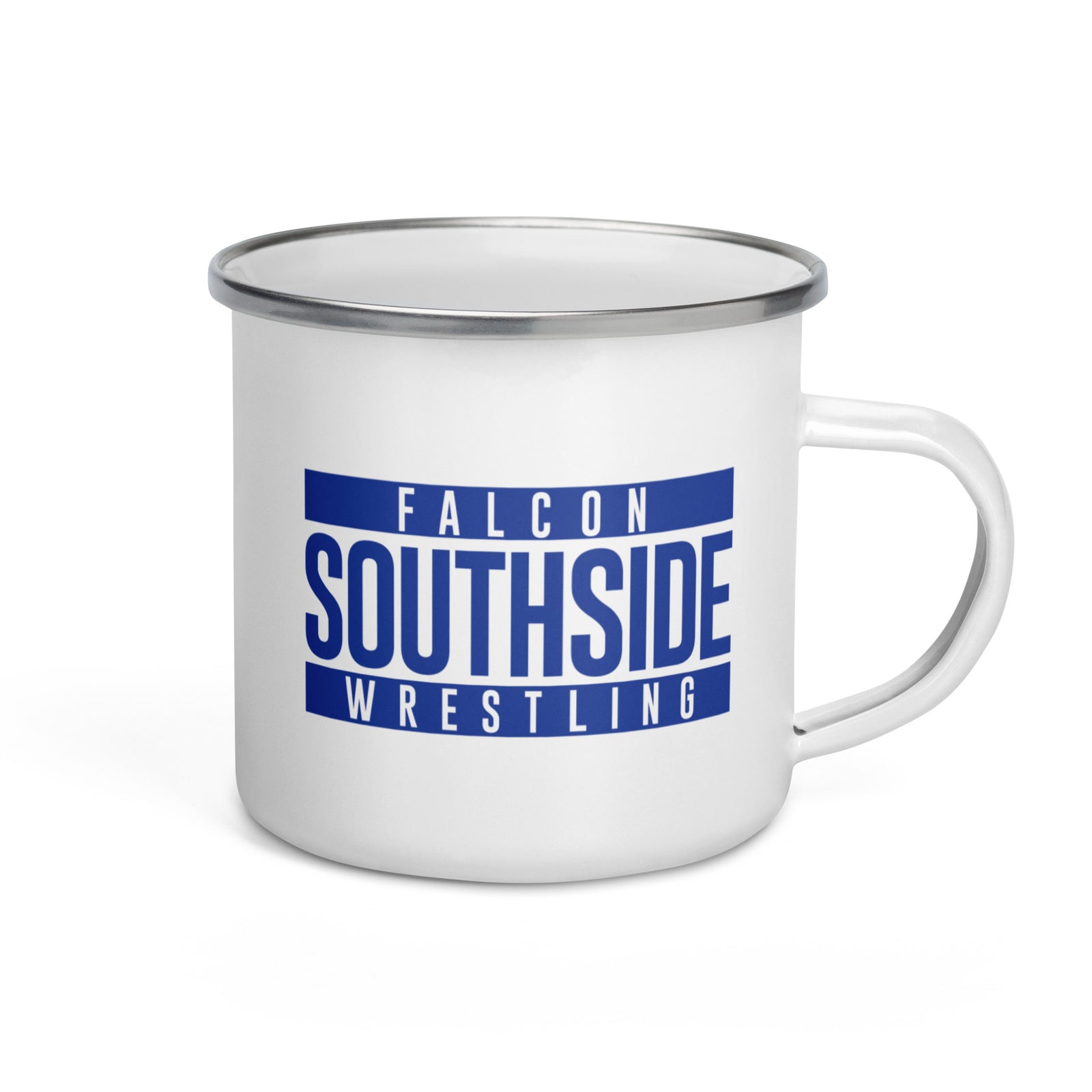 Olathe South Wrestling Enamel Mug