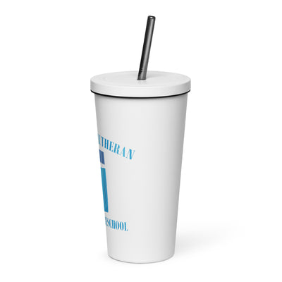 St. Stephen Lutheran Church Full Logo Plastic Tumbler with Straw