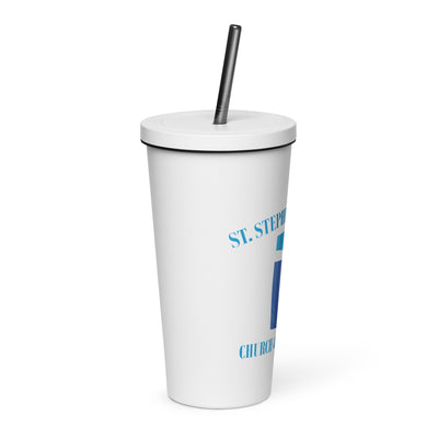 St. Stephen Lutheran Church Full Logo Plastic Tumbler with Straw