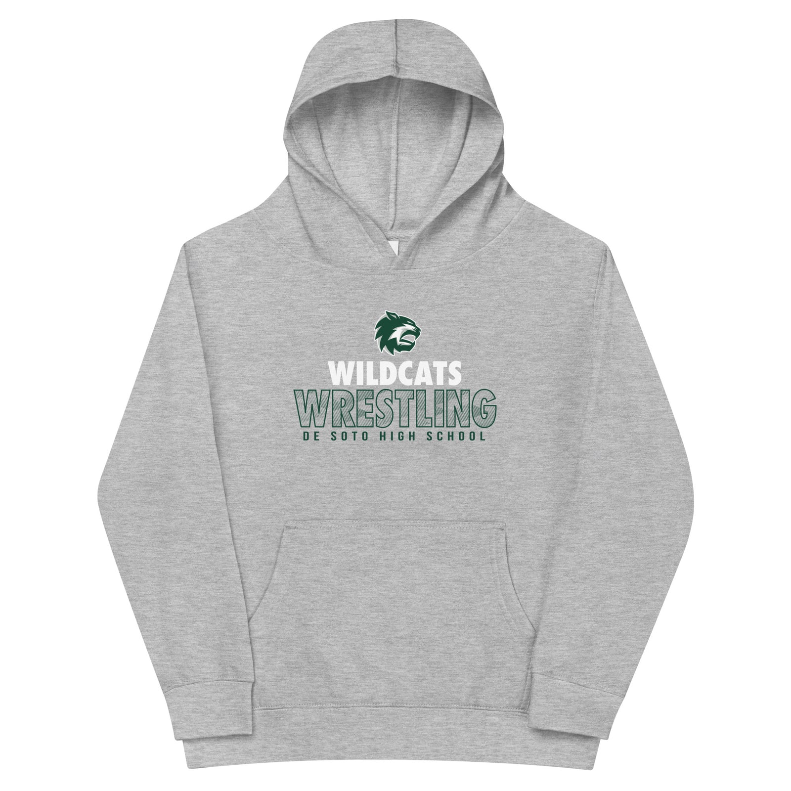 De Soto High School Wrestling Wildcats Kids Fleece Hoodie