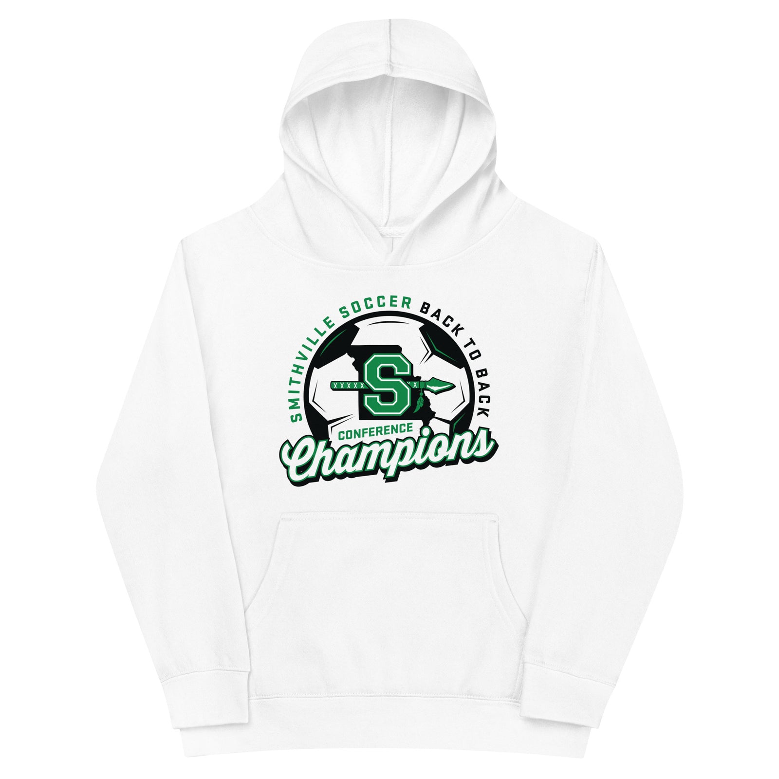 Smithville Soccer Back2Back Conference Champs Kids fleece hoodie