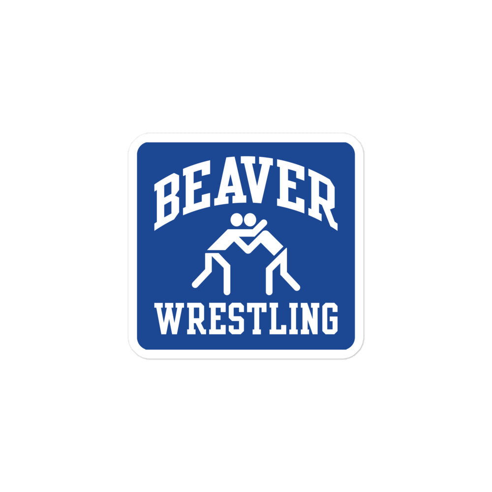 Pratt Community College Beaver Wrestling Bubble-free stickers