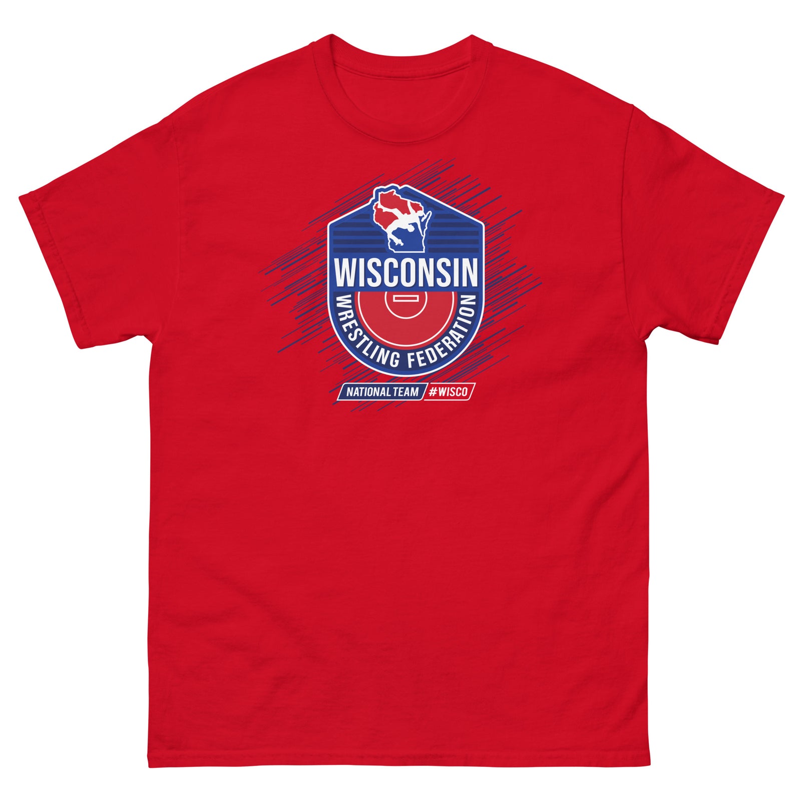 Wisconsin Wrestling Federation Wrestling 2023 WISCO Badge Mens Classic Tee