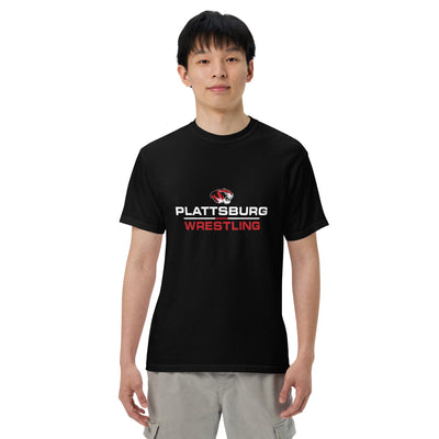 Plattsburg High School Wrestling Mens Garment-Dyed Heavyweight T-Shirt