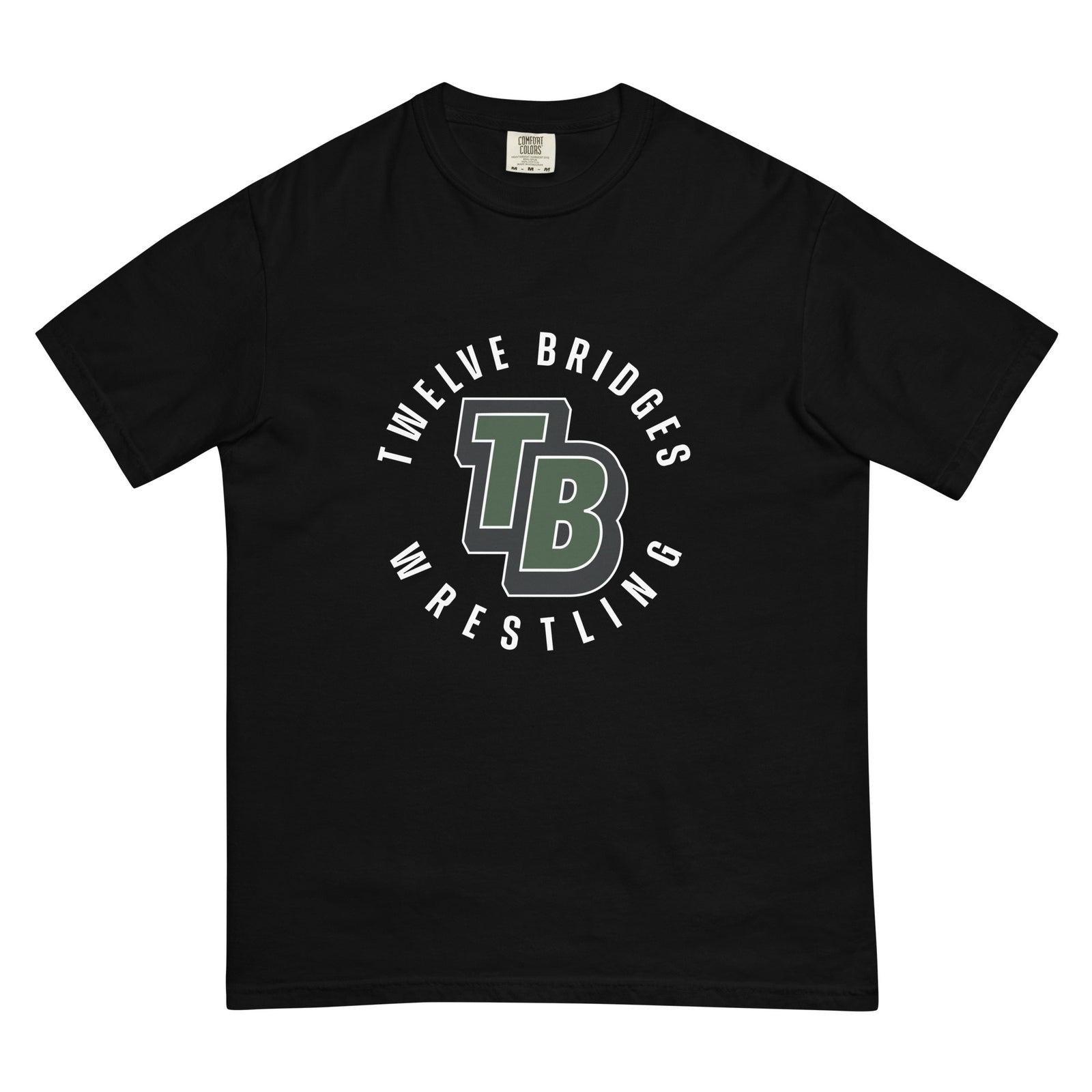 Twelve Bridges Wrestling Mens Garment-Dyed Heavyweight T-Shirt