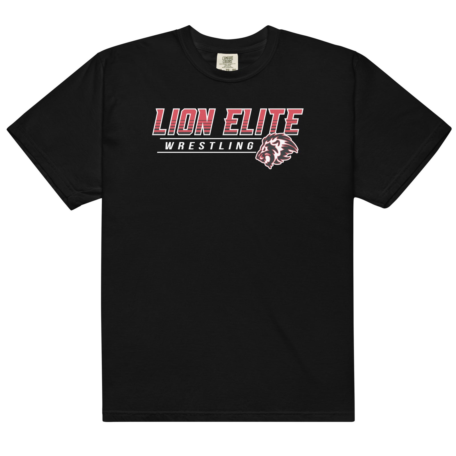 Lion Elite Wrestling Mens Garment-Dyed Heavyweight T-Shirt